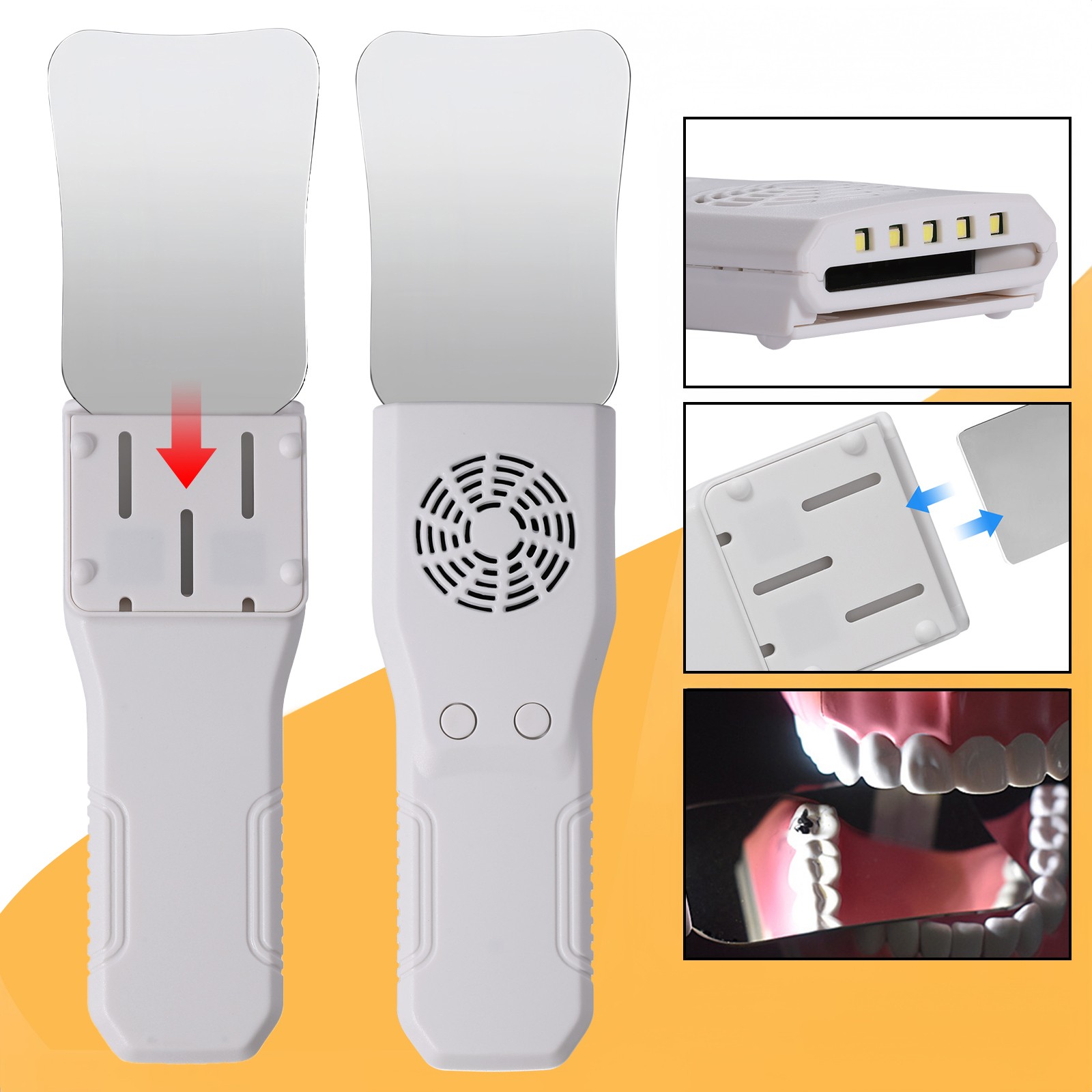 Dental Occlusal Mirror Fog Free LED Intra Oral Photo System 4 Mirrors Anti-Fog