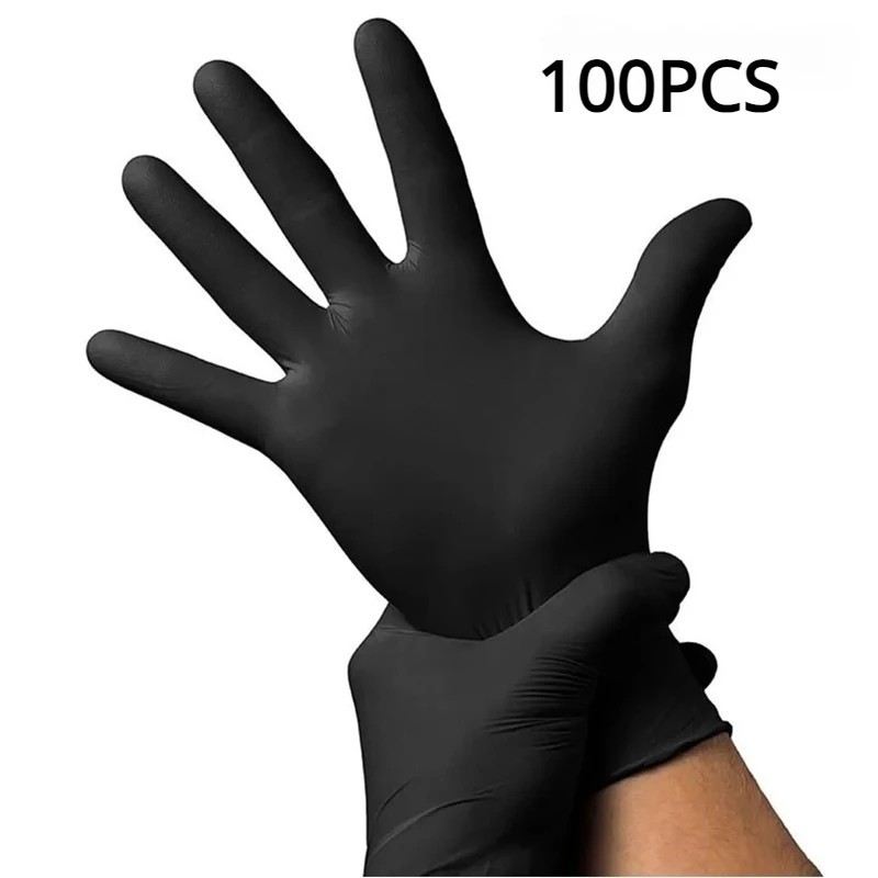 Disposable Nitrile Exam Gloves, 5 Mil Black, Powder-Free Heavy Duty Clean Glove