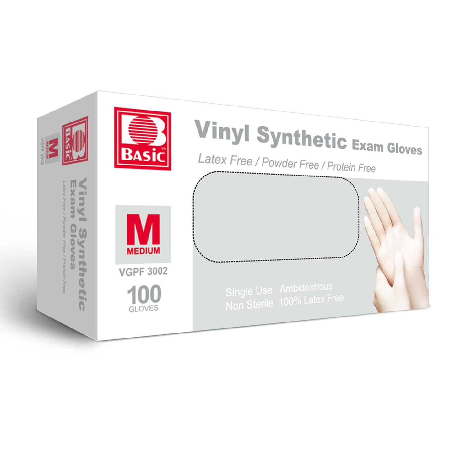 Medium Clear Vinyl Gloves Pack of 100 Latex Free Powder Free Protective Gloves
