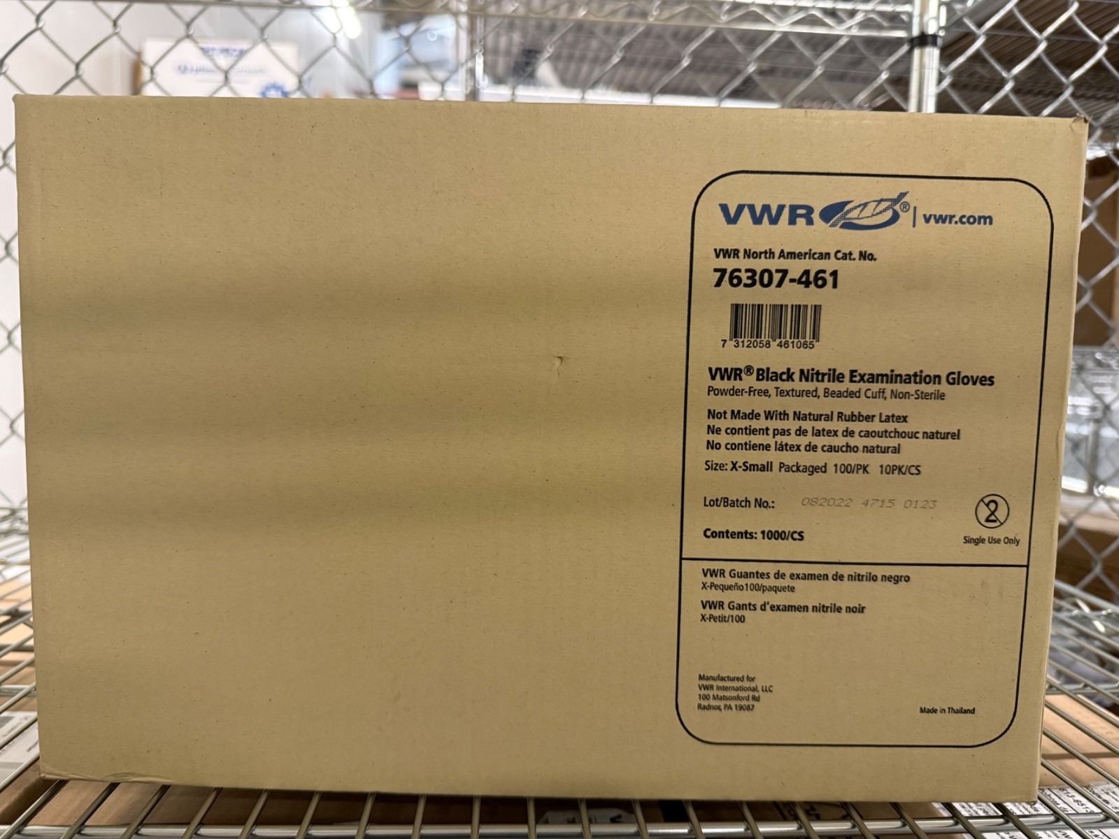 VWR black nitrile gloves X-Small 100/pack, 10packs/case