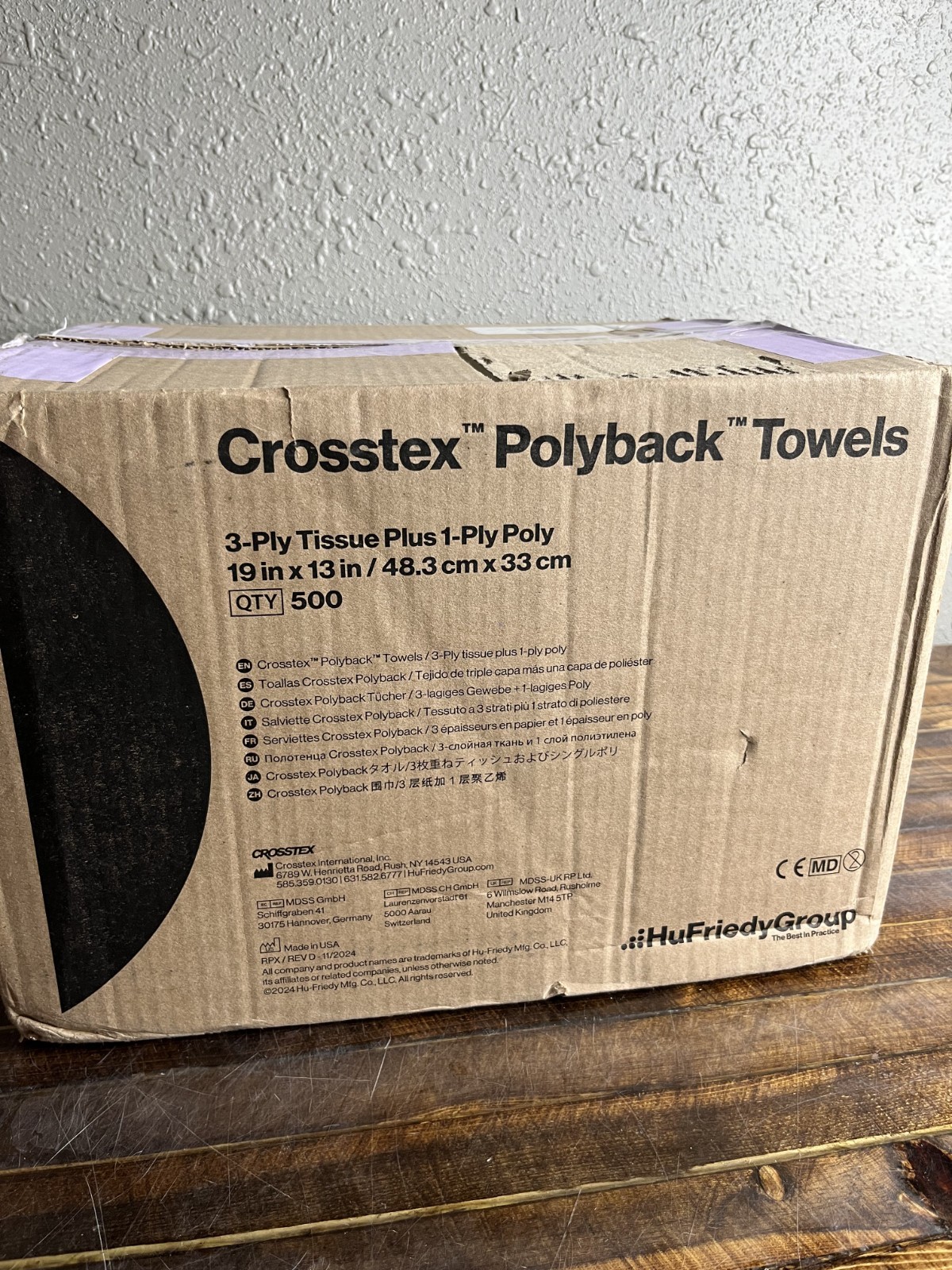 Crosstex Polyback Towels 3-Ply Patient Bibs Lavender 19″x13″ 500 Count WPXLV