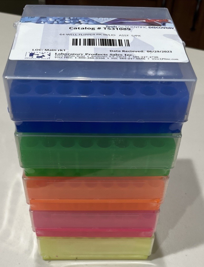 Microfuge Racks with Lids – Five pack Reversible new By Laboratory Product Sales