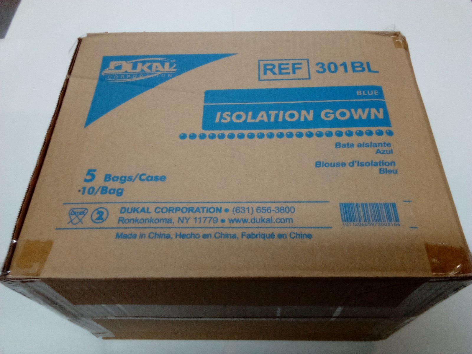 Dukal 301BL Disposable Isolation Gown Fluid Resistant Blue – 50PC / 1 CASE