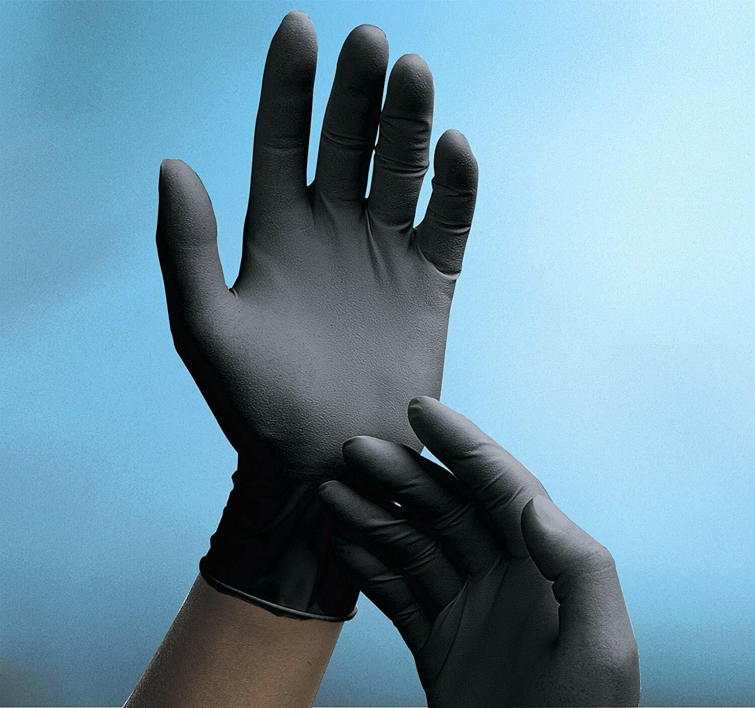 Adenna PHM915 Phantom Powder Free Exam Latex Gloves, Medium, Black (Pack of 100)