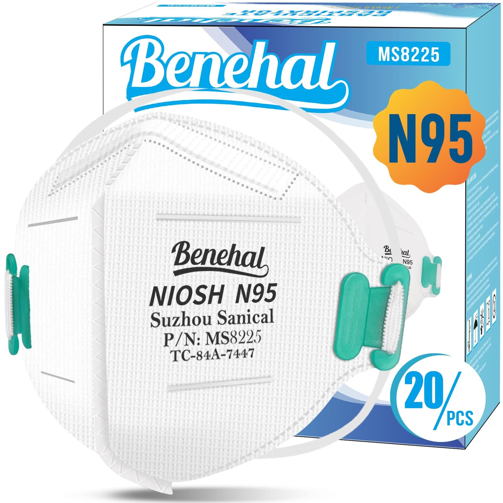Niosh Approved Masks – Unisex 20 Pack – Disposable Adult NIOSH Certified Cove…