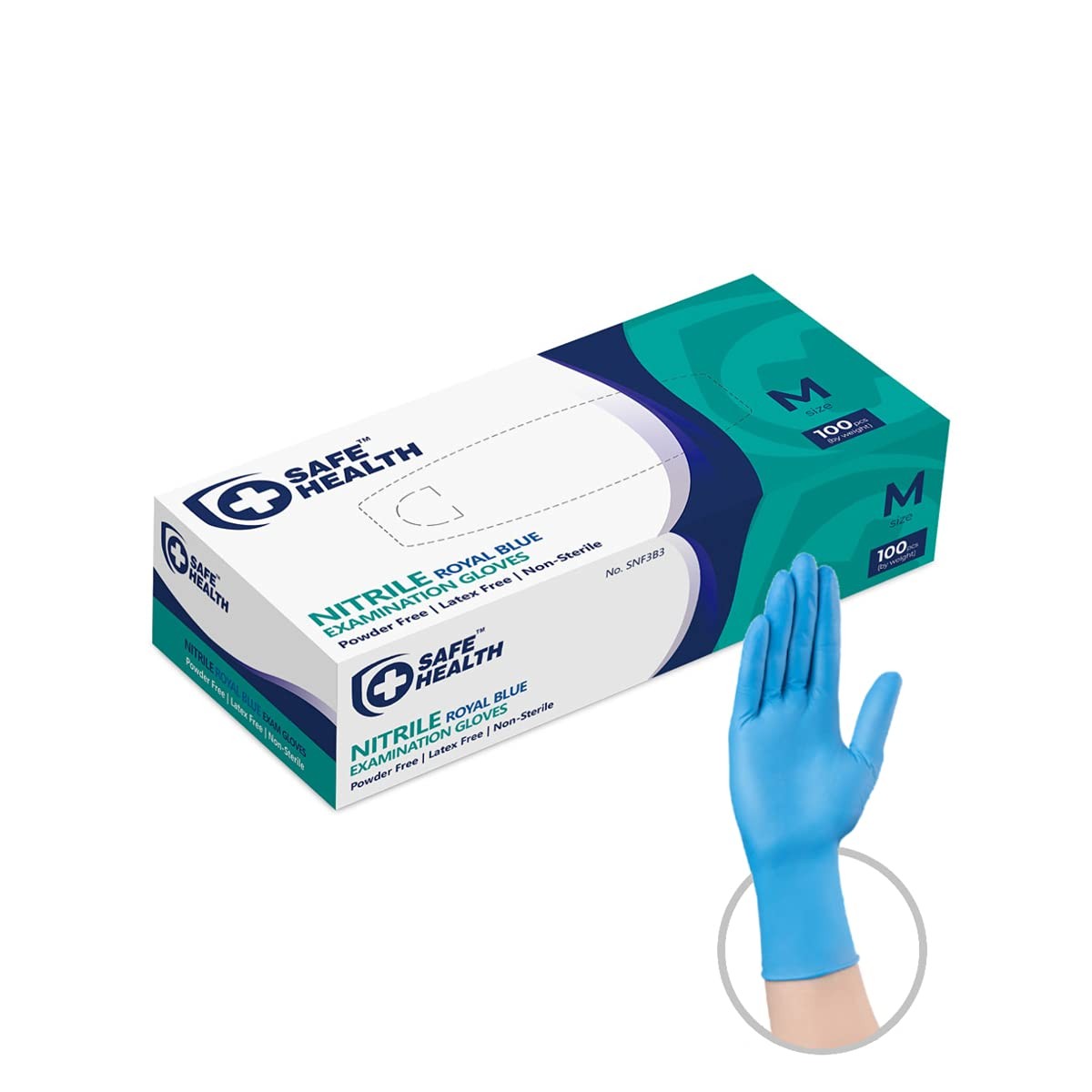 Medium Blue Nitrile Gloves Pack Of 100 Powder Free Latex Free Medical Use