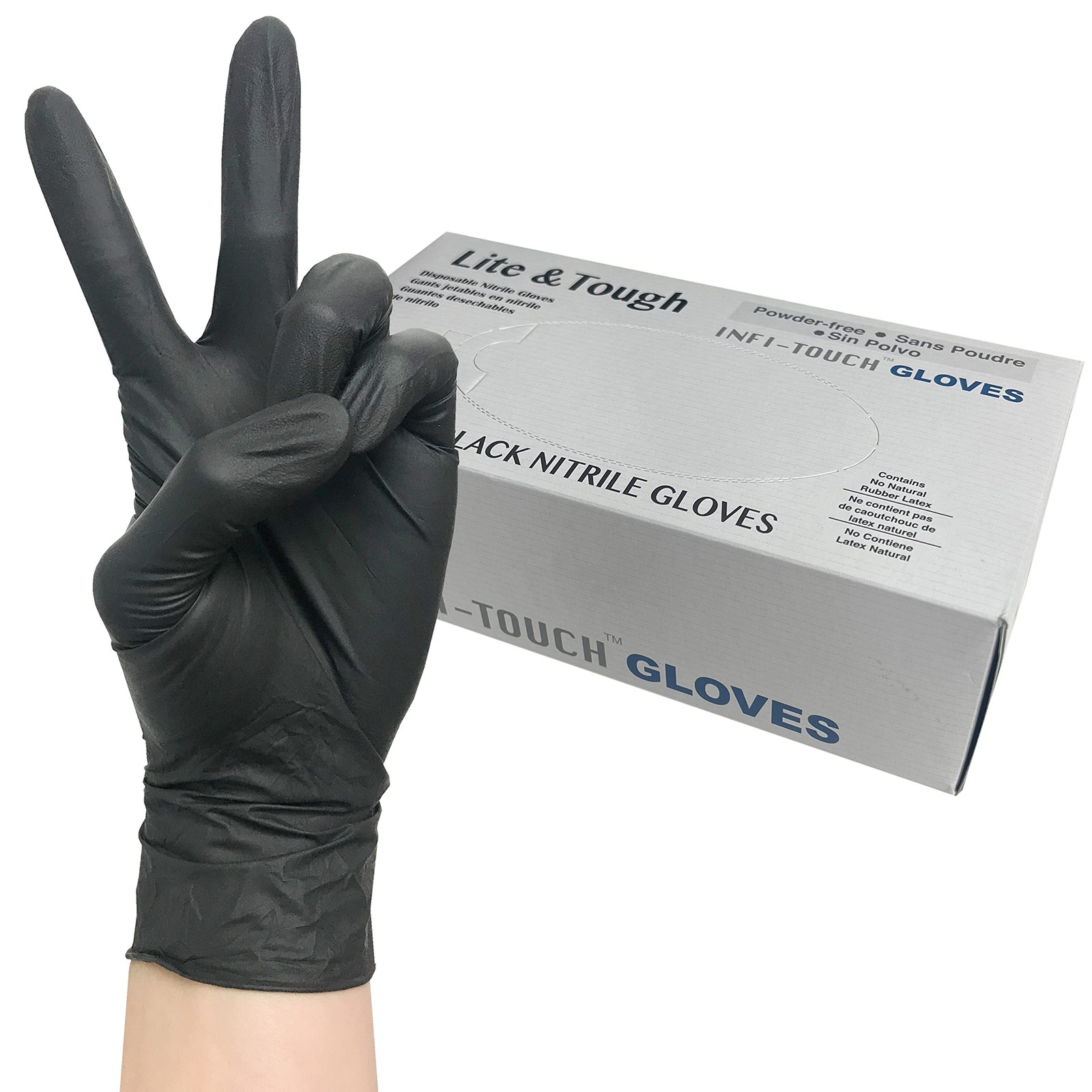 Lite & Tough Black Nitrile Glove, 3.5-Mil, Lite Duty, (X-Large, 100 Gloves)