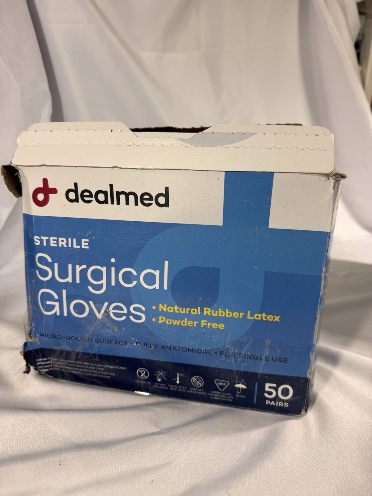 Dealmed Sterile Latex Surgical Gloves, Size 7.5 & Powder-Free, Offers Superior