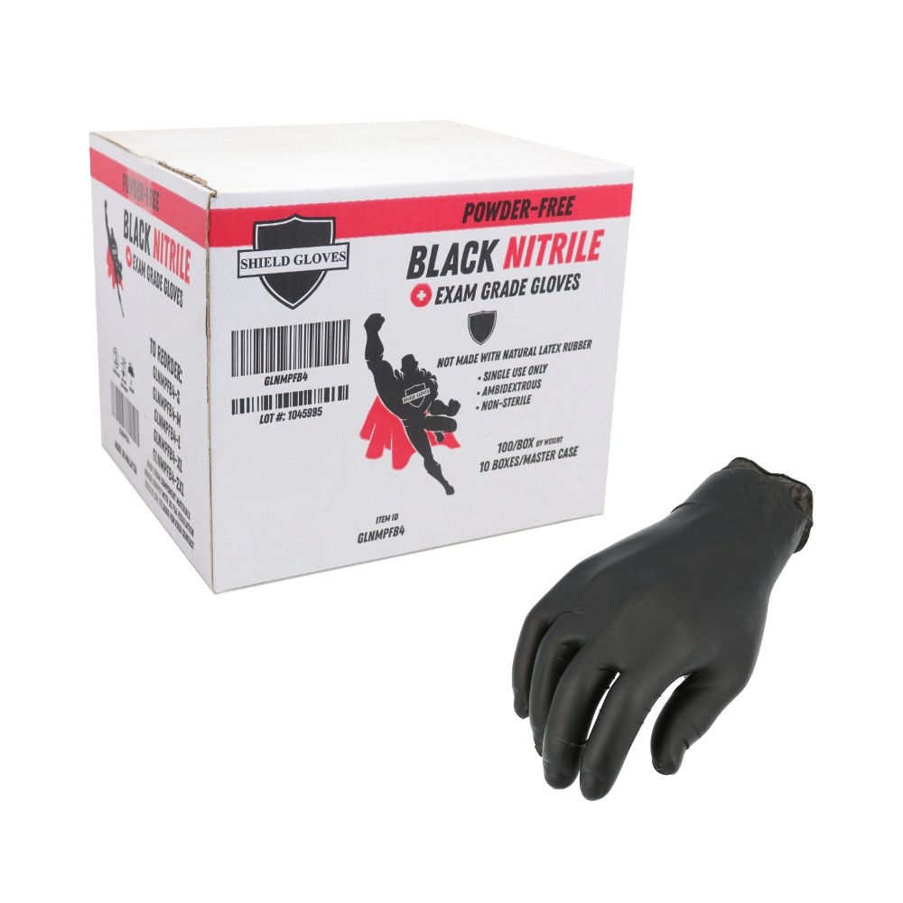 Small 4 Mil Medical Exam Grade Black Nitrile Exam Powder Free Gloves 36000 Pcs