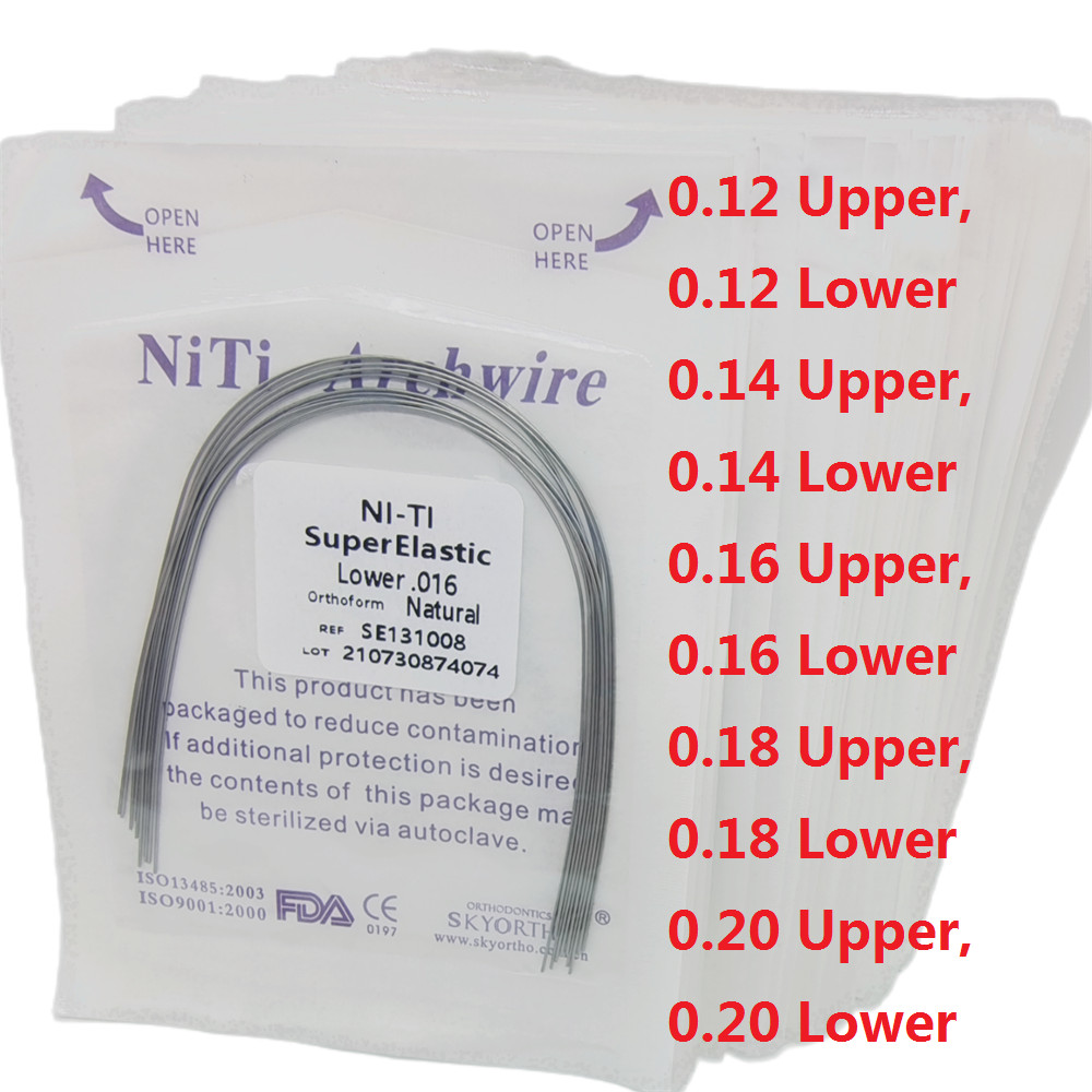 100 Packs Dental Orthodontic Super Elastic NITI Arch Wires Round Natural Form
