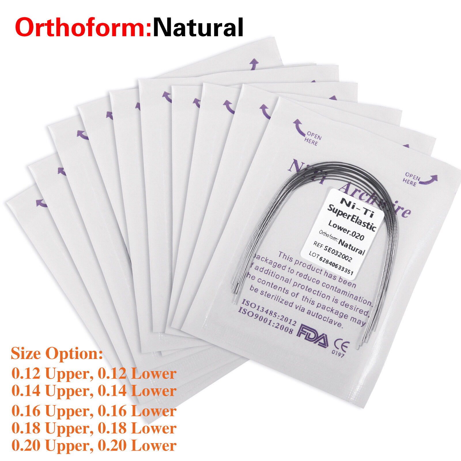 10pcs Dental Orthodontic Super Elastic Niti Round Arch Wire Nature Form 1pack SA