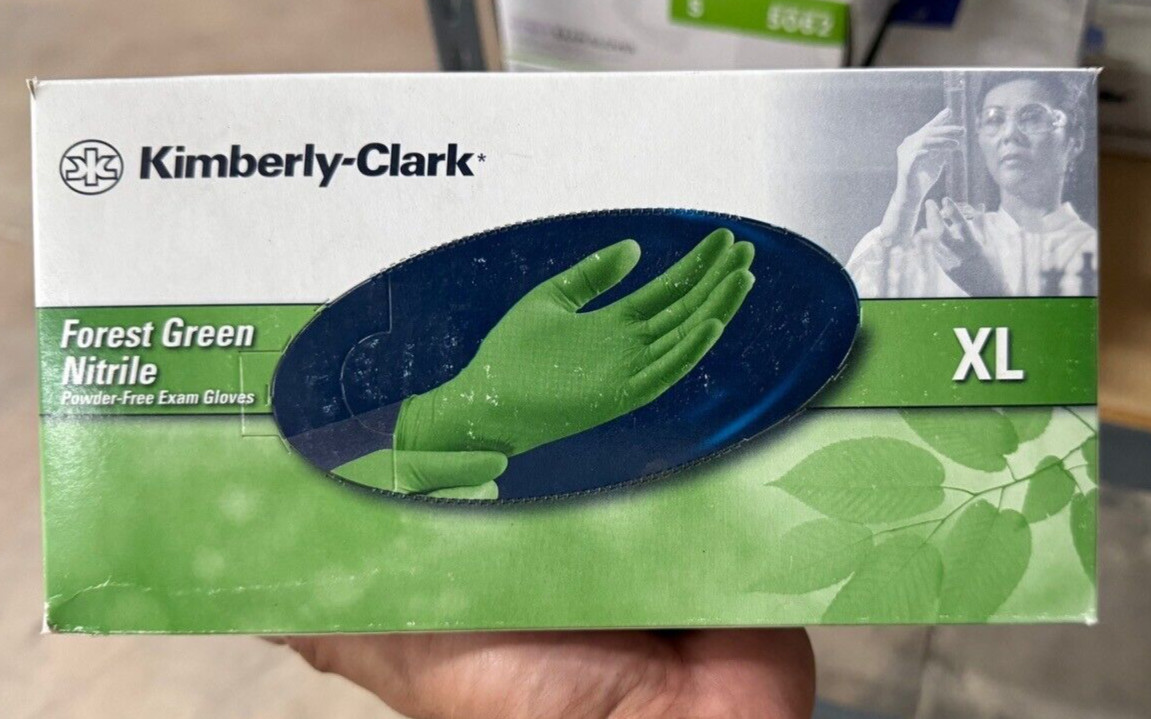 Kimberly Clark Forest Green Nitrile Exam Gloves 3.5 Mil New XL 200 PC