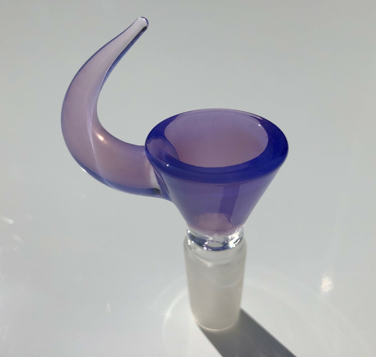 14mm Glass Bowl Horn purple Viking Handle Martini Bowl One hole push Male bowl