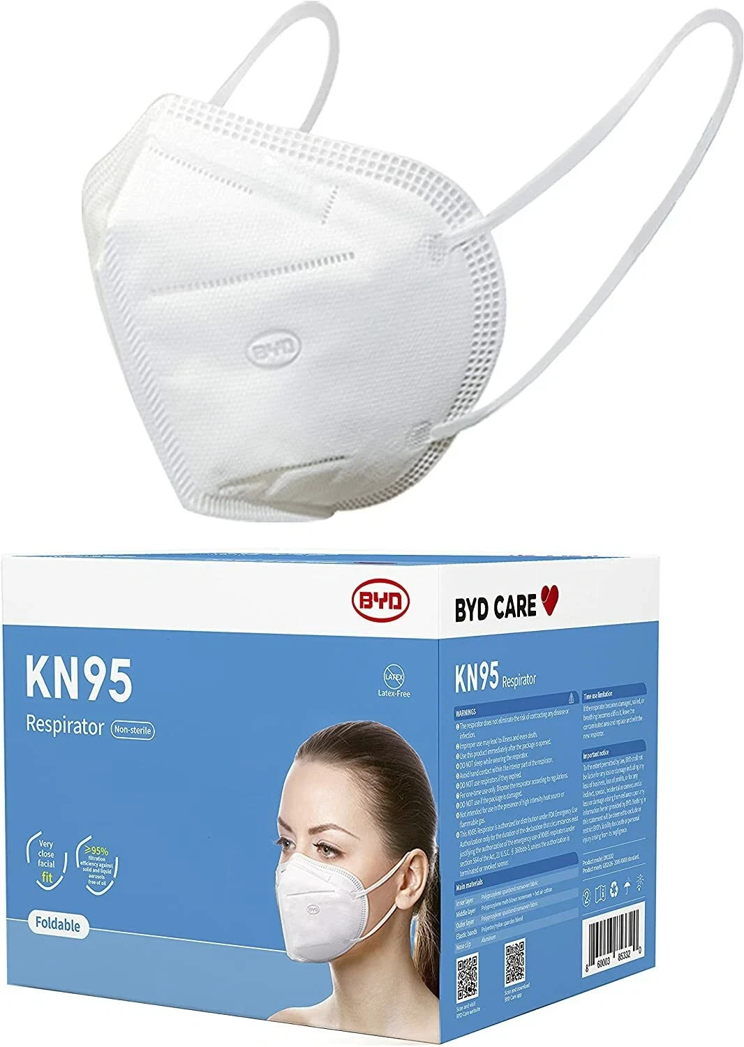1000 Pack of KN95 Masks | BYD CARE Respirator KN95 Masks