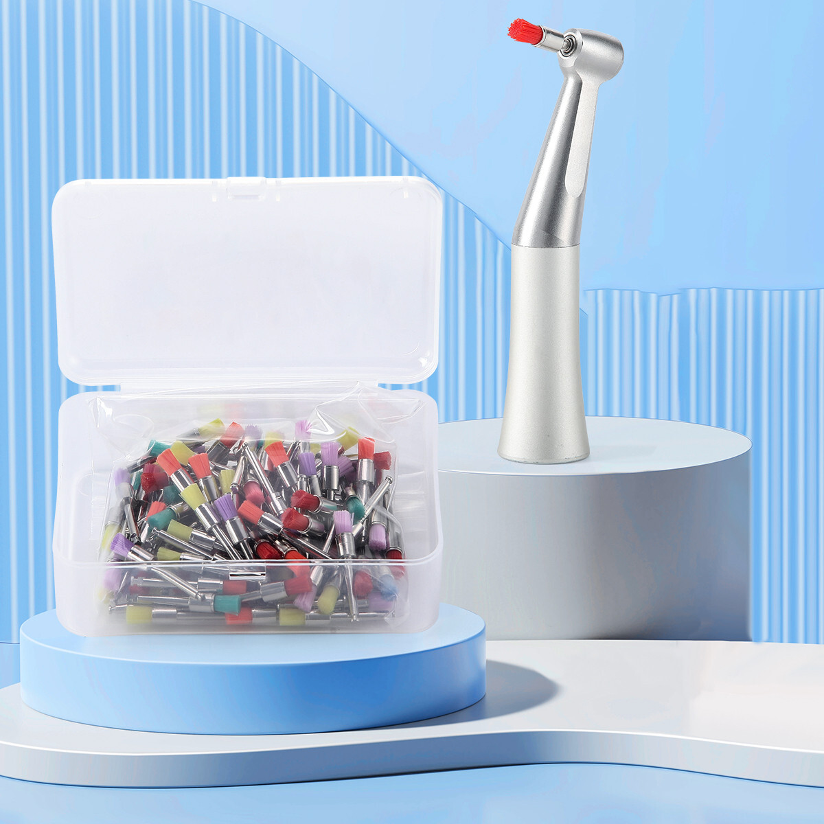 1Box/100pcs Dental Colorful Nylon Bowl Polishing Polisher Prophy Brushes