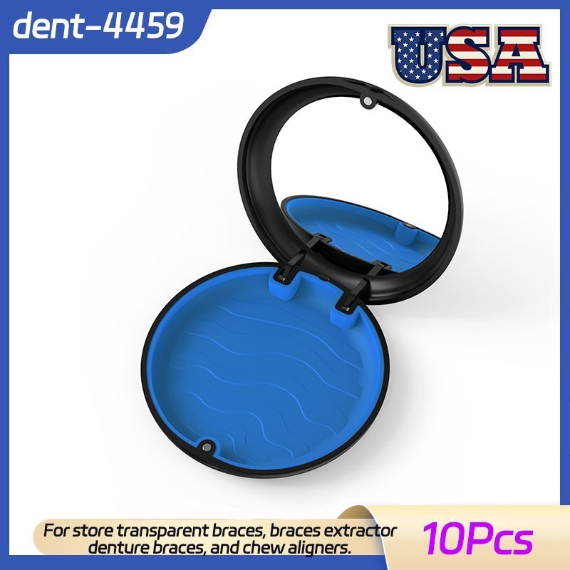 10Pcs Dental Denture Case Retainer Box Mouthguard Storage Case With Mirror USA