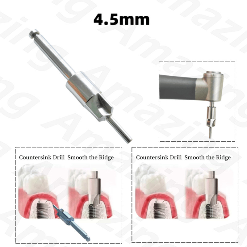 4.5MM Dental Countersink Drill Profiler Remover Smooth Ridge Trimmer Drills