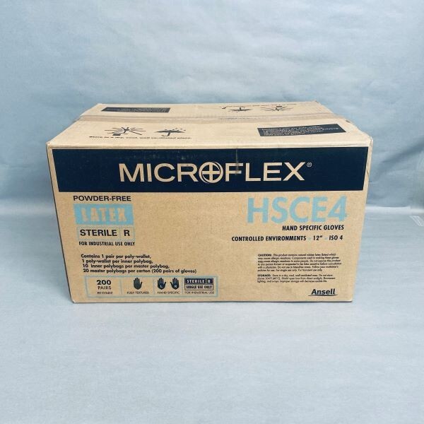 Ansell Microflex Latex Lab Gloves Sterile Hand Specific Powder Free 200 Pairs