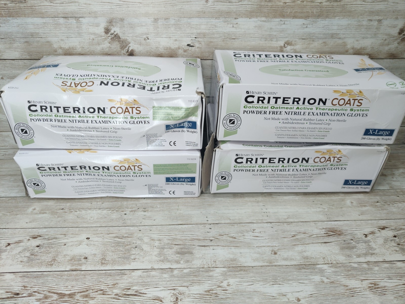 4 DENTED Henry Schein Criterion COATS Powder Free Nitrile Exam Glove Size XL