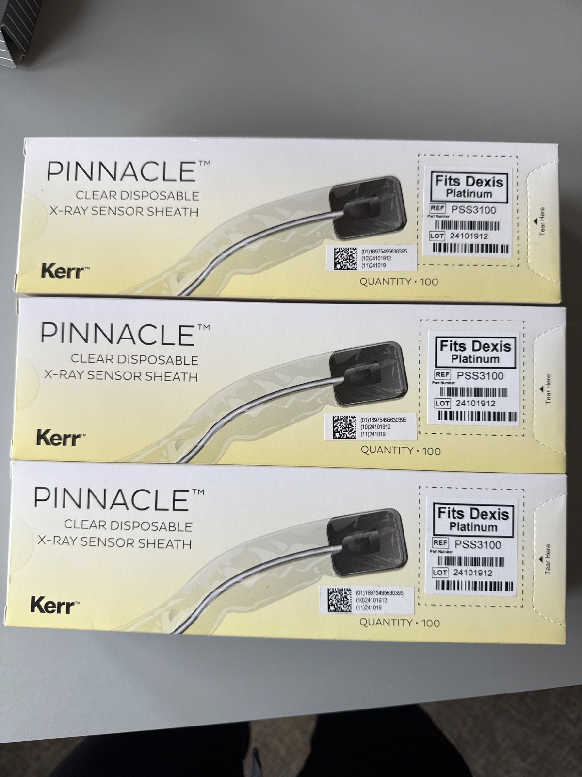 Kerr Pinnacle Clear Disposable Dental sensor sheath qty 100 PSS3100 Brand new