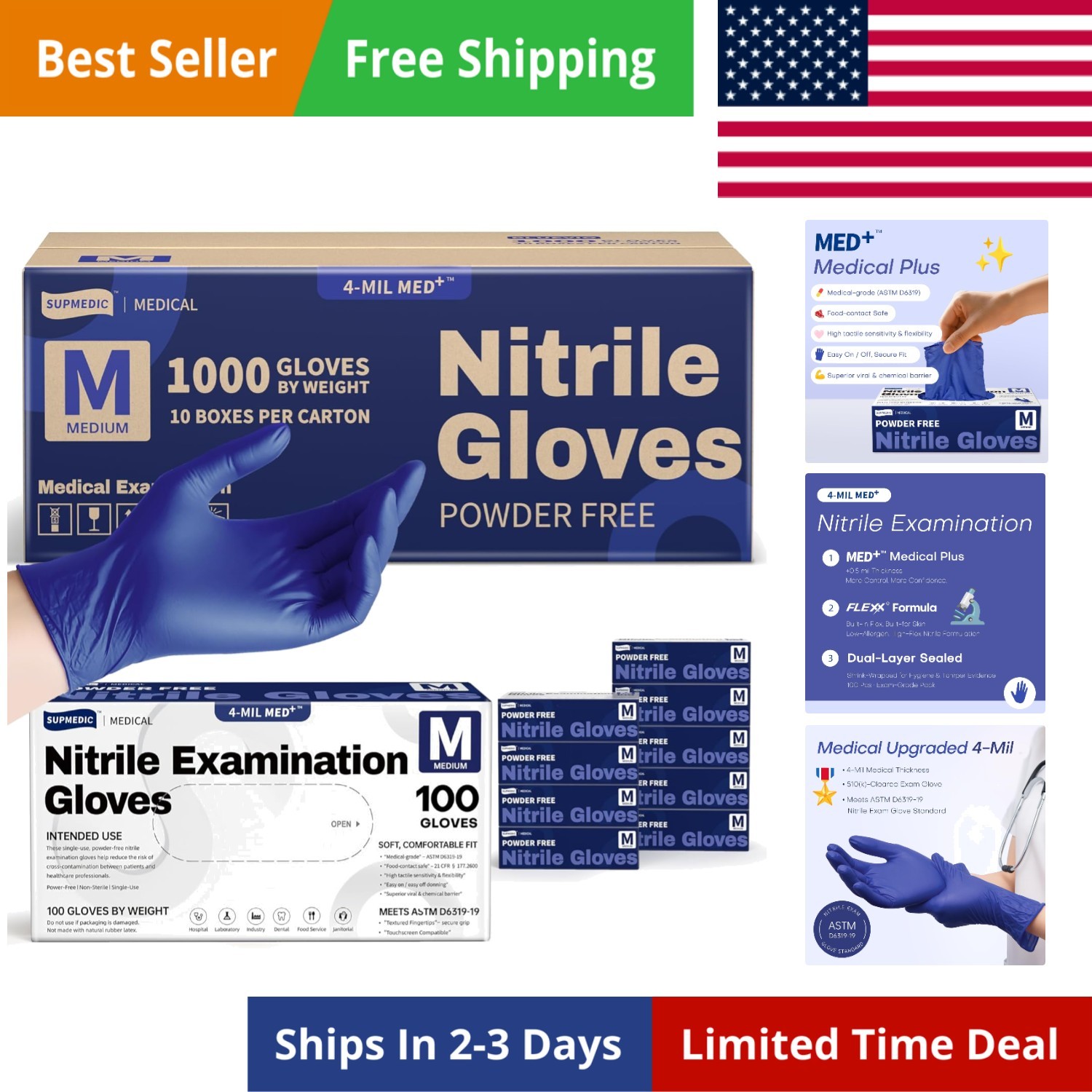 Nitrile Exam Gloves, 4 Mil 1000 Ct, Powder-Free Latex-Free Cooking Food-Safe …