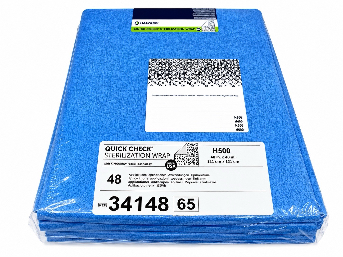 HALYARD Quick Check H500 Sterilization Wrap 48” x 48” REF 34148 Case of 48