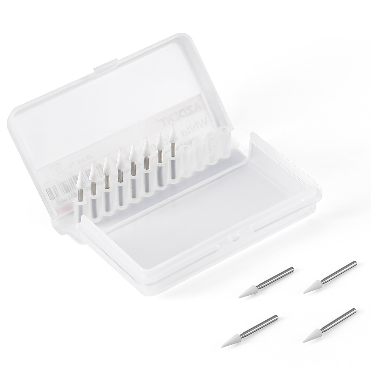 12/pk Dental Cone White Stone Polishing FG Burs for Porcelain Enamel&Composite