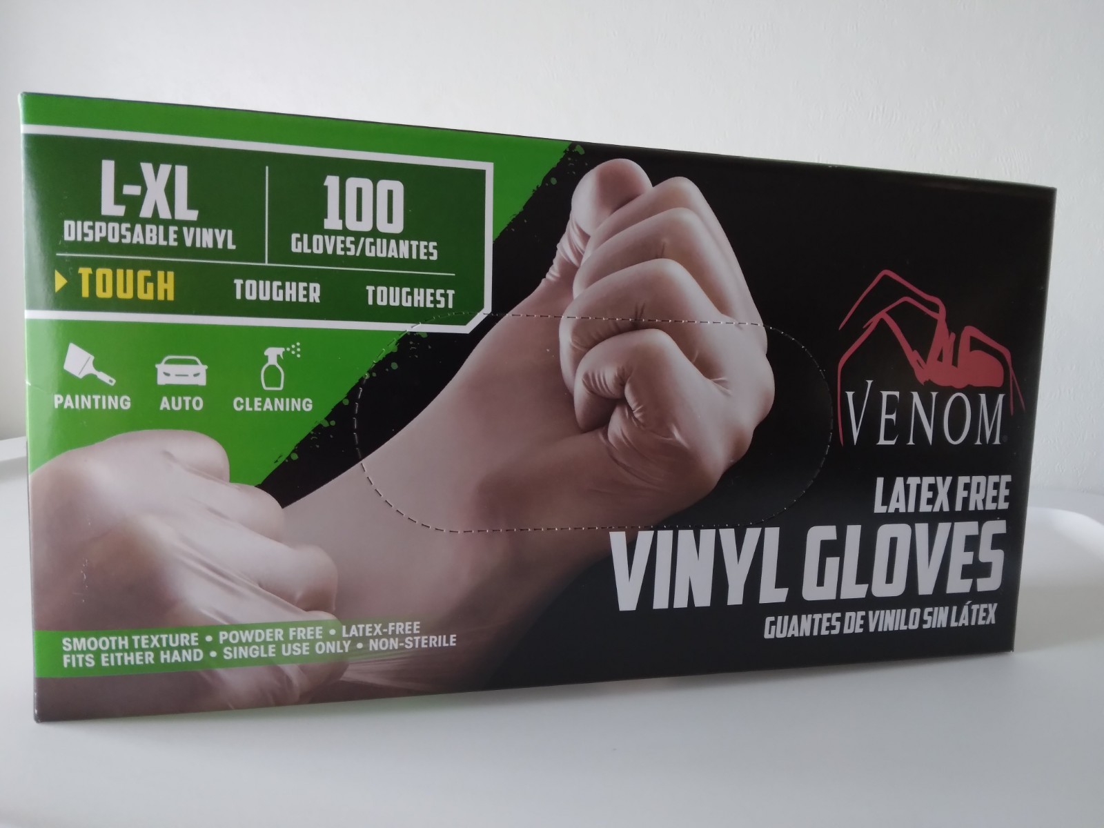 Venom L/XL Powder-Free Vinyl Gloves – 100 Count
