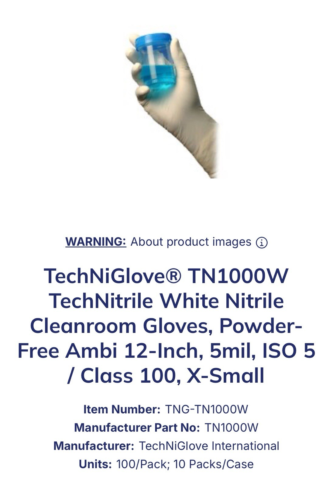 TechNitrile Technically Advanced Nitrile Gloves TN1000W 1 Case 10×100