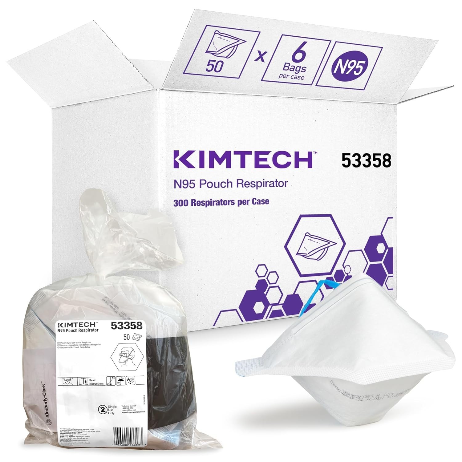 Kimberly-Clark Professional N95 Pouch Respirator (53358), NIOSH-Approved, Made i
