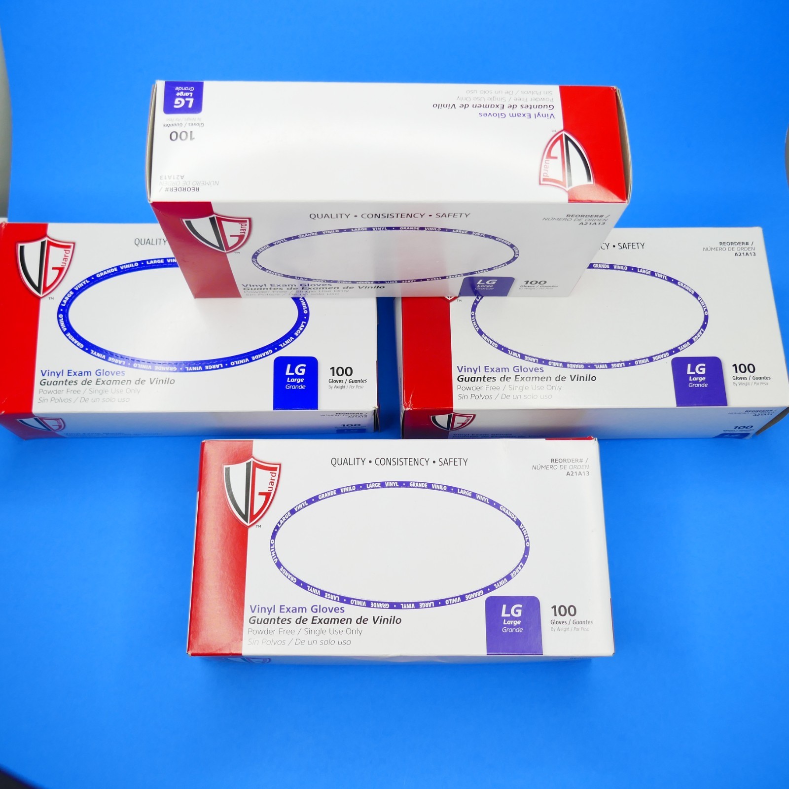 400 VINYL GLOVES Powder Free and Non-Latex Large Boxes Vanguard