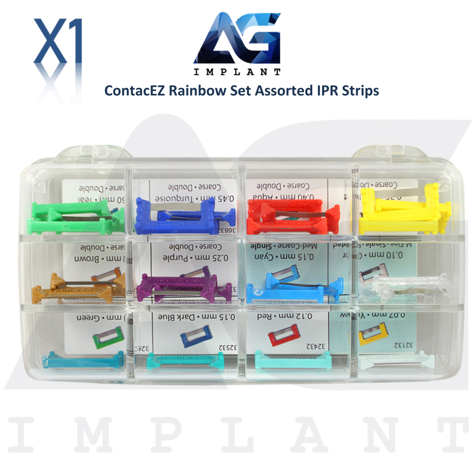Rainbow Set Assorted Flexible Diamond IPR Strips Enamel Stripping Dental Lab
