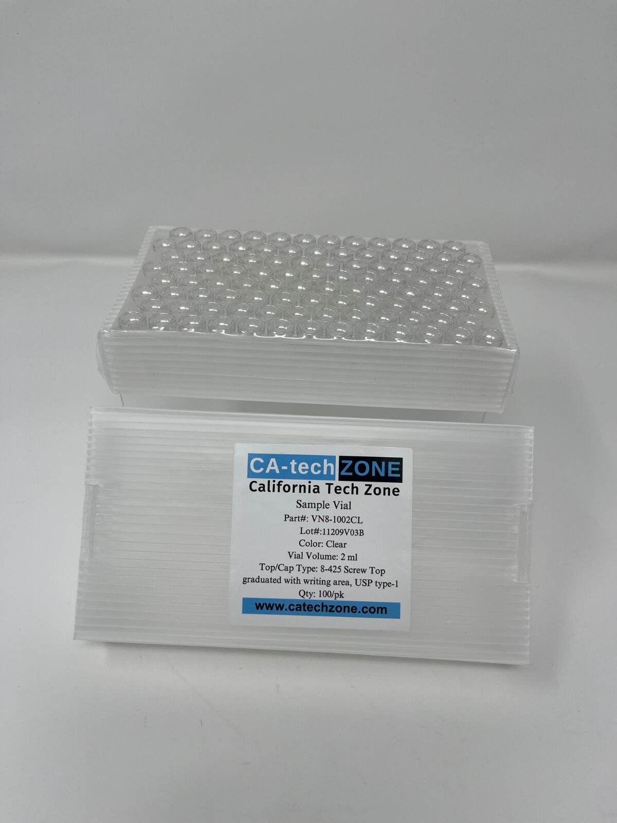 HPLC 2ml Clear vial,8-425 screw top,graduated w-writing area, USP type-1, 1000/p