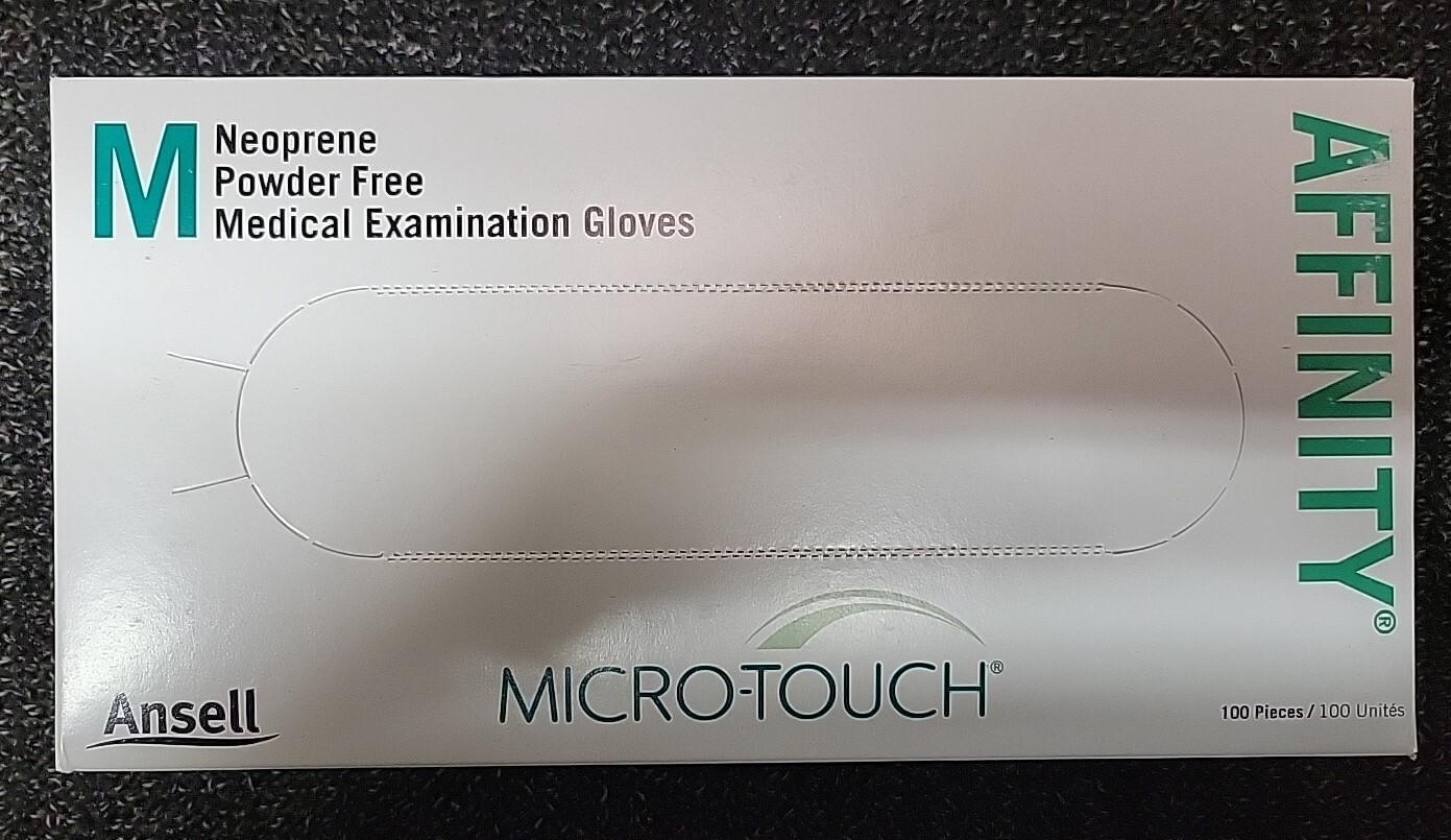 (9 Boxes Of 100) Ansell Micro-Touch Affinity PF Neoprene Medical Medium 3772