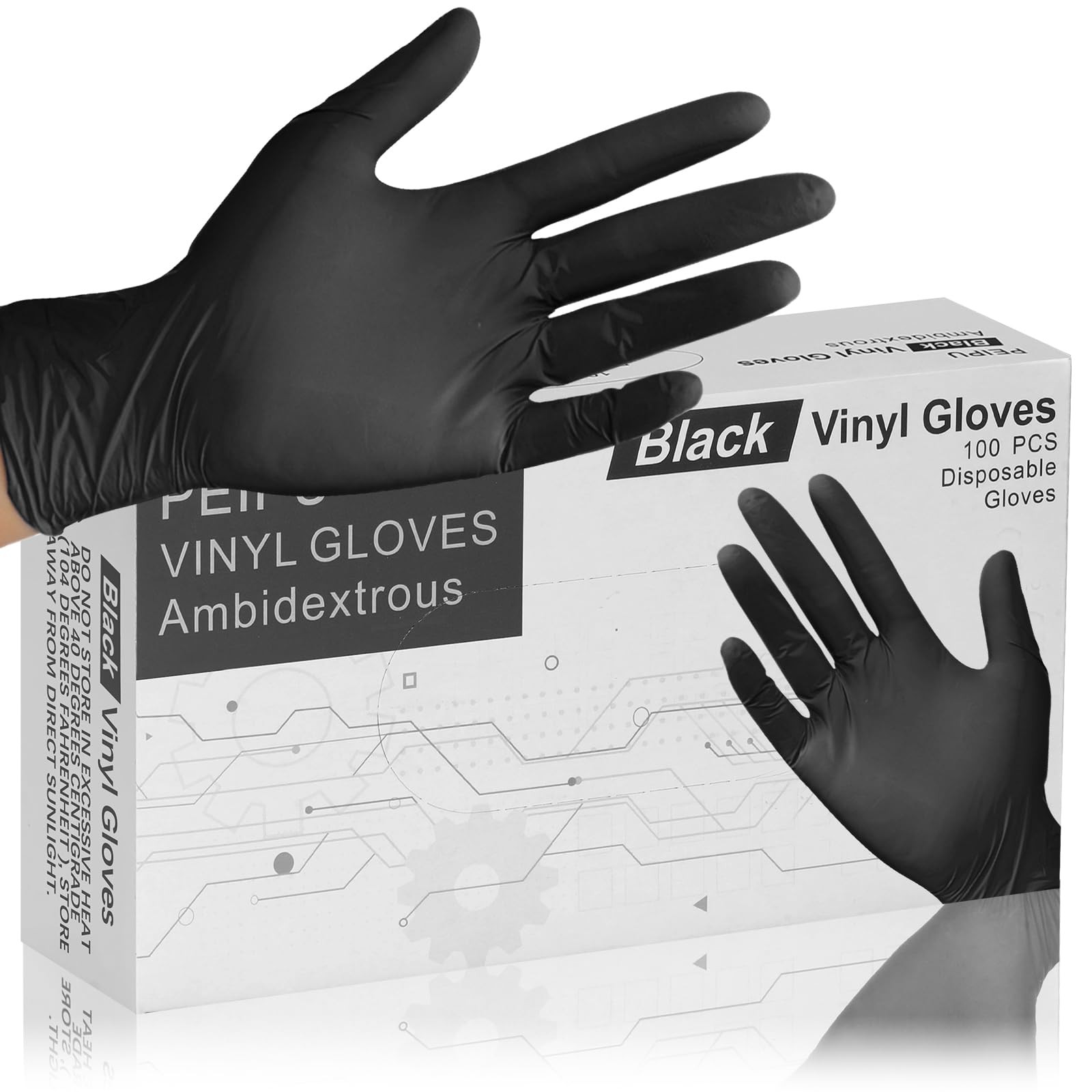 Vinyl Disposable Gloves,（Medium,100 Pack,Powder Free,Cleaning Service Gloves,…