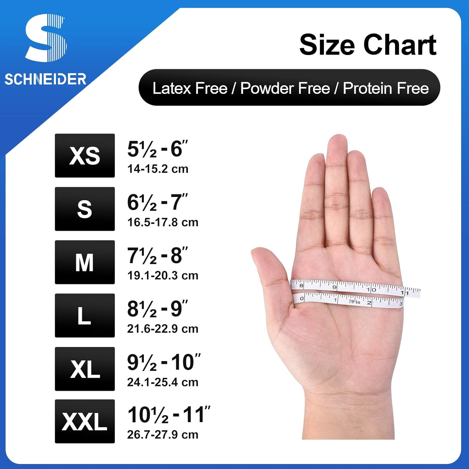 guantes de examen de nitrilo schneider negro xl caja de 100 4 mil sin latex
