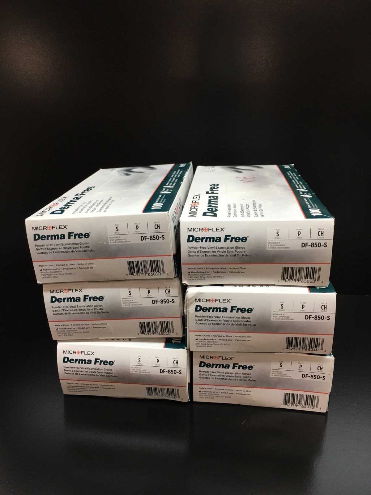 Ansell MICROFLEX DF-850-S Powder-Free Vinyl Examination Gloves Size S Lot 6 PKS