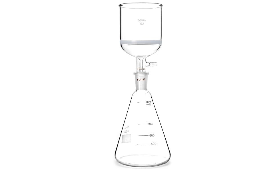 500ml Buchner Funnel & 1000ml Erlenmeyer Flask Set 24/40 Joint Lab Glassware Kit