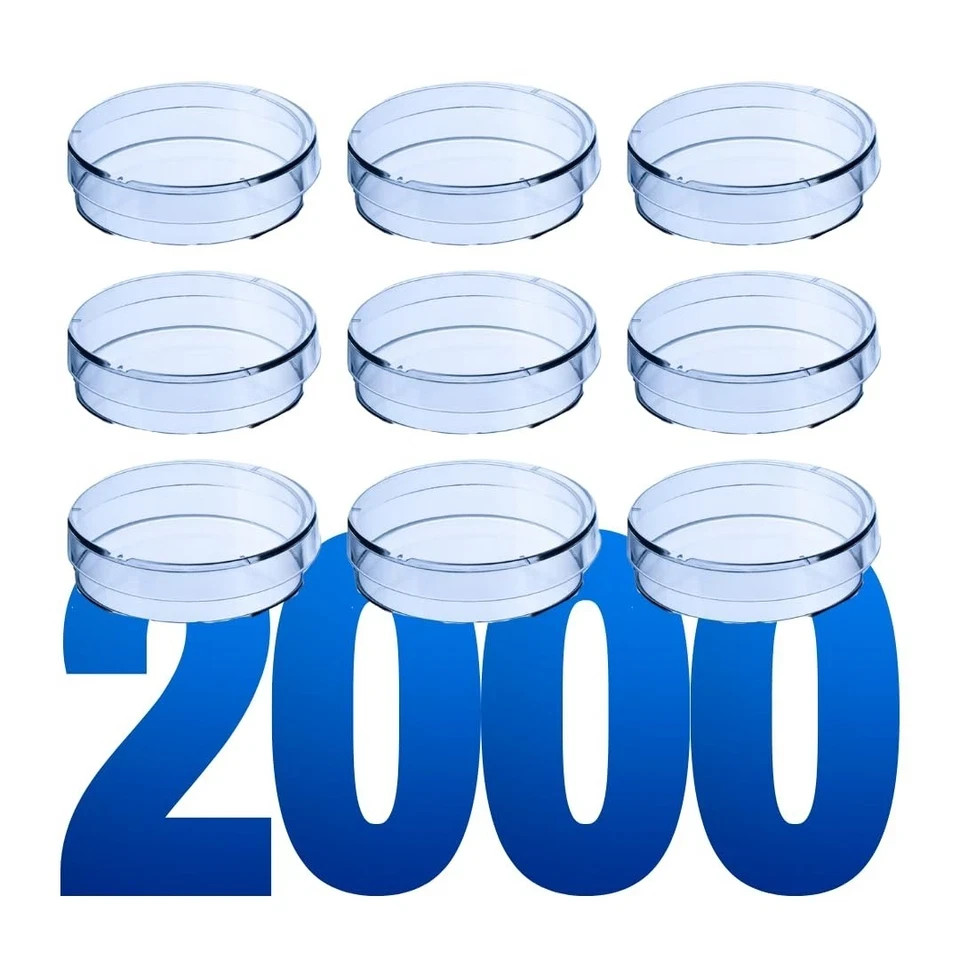 LabXcel Petri Dishes 30x15mm Sterile Polystyrene with Lid 2000x Lab & School Use