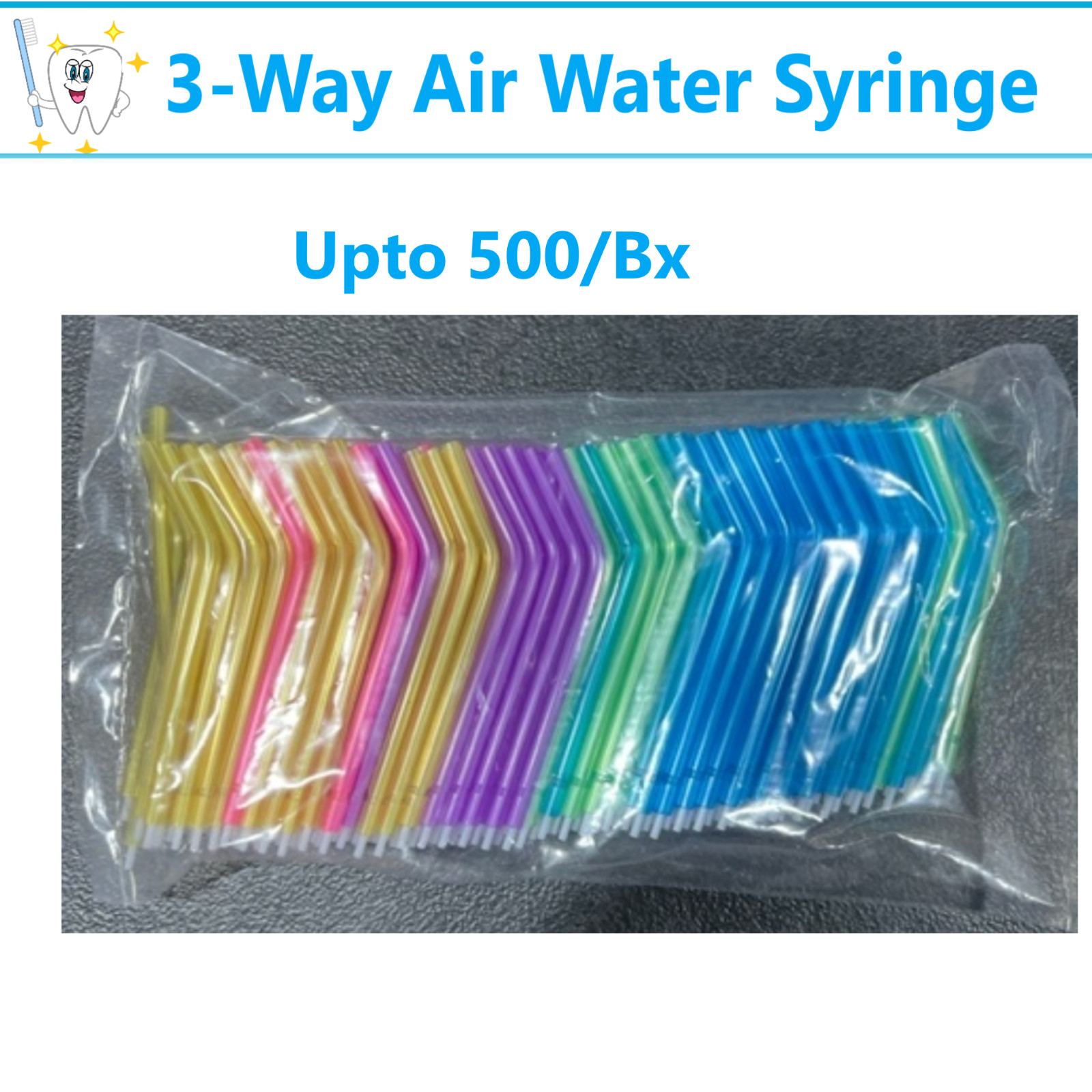 Dental 3-Way Air Water Syringe Disposable Spray Tips Triple Nozzles Upto 500/Bx