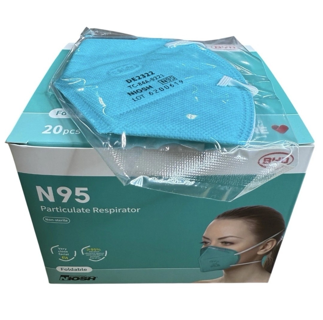 2 Boxes BYD N95 Foldable Particulate Respirator Face Mask NIOSH 40 Count Total