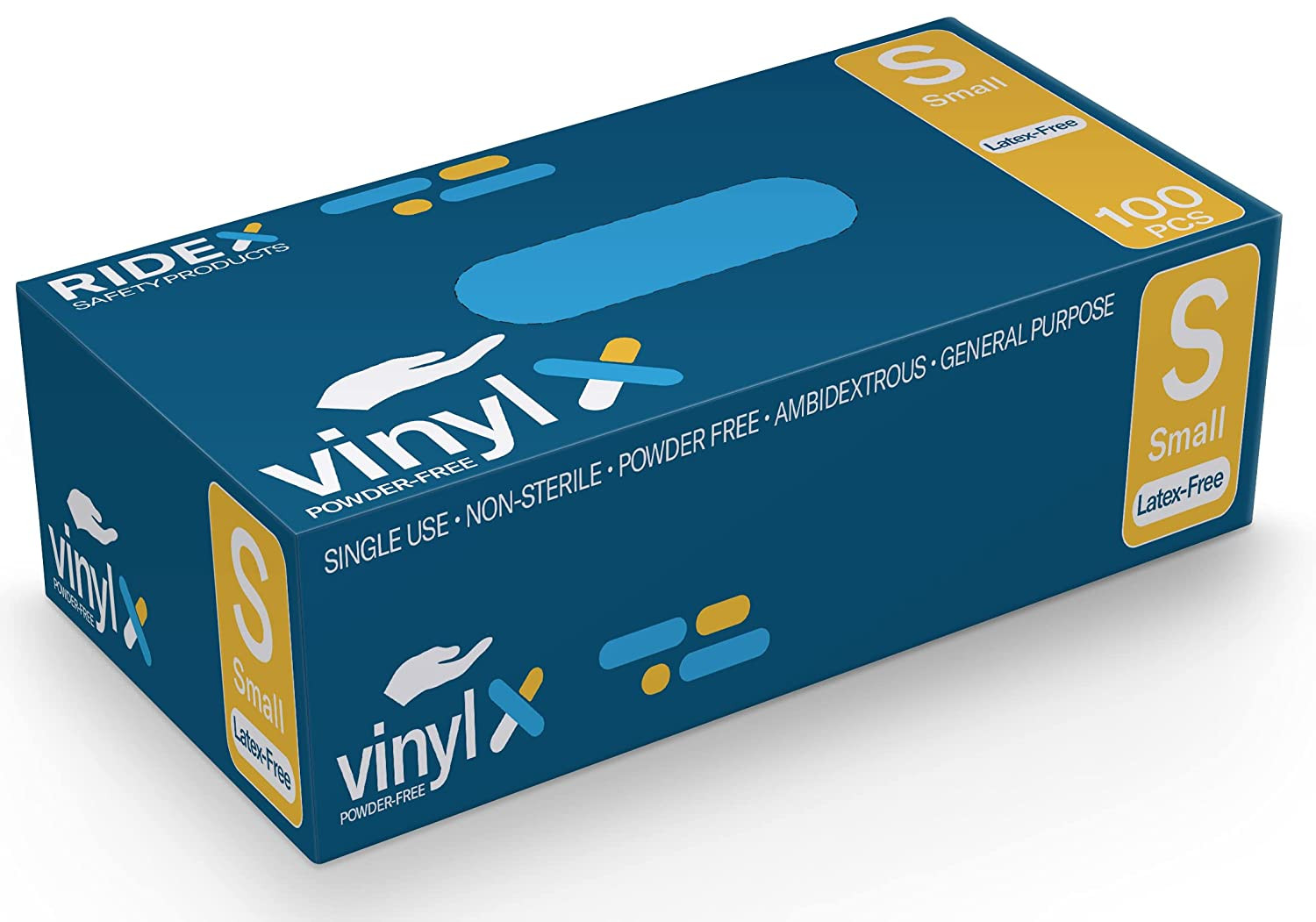 RIDEX Disposable Gloves Latex-Free Clear Vinyl Gloves [100-Count] Powder-Free A