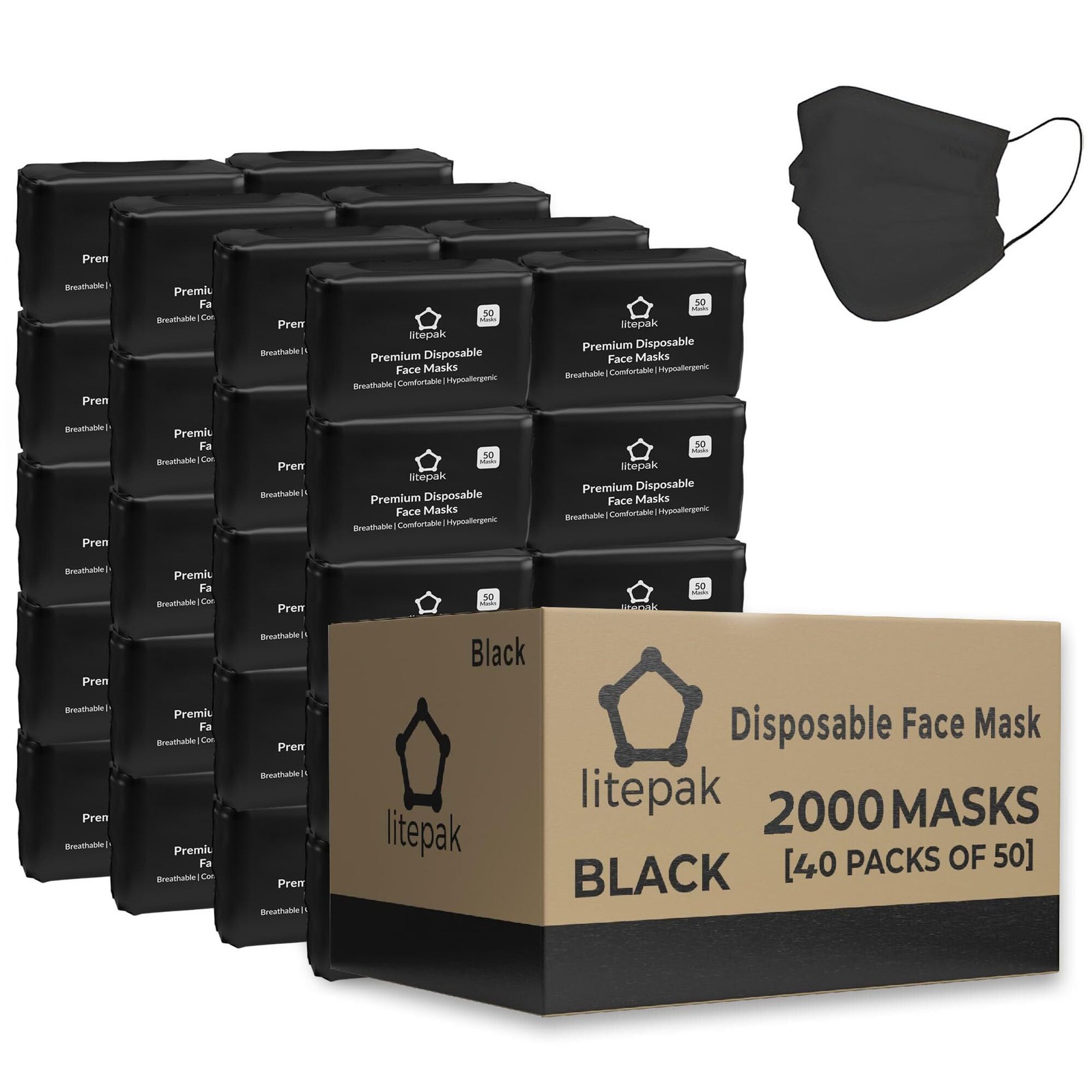 2,000 Disposable Face Masks – Breathable for Home, Office