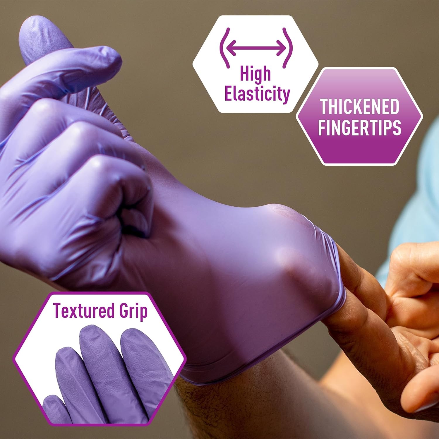 MedPride Powder-Free Nitrile Exam Gloves, Medium (Pack of 100), Iris Blue