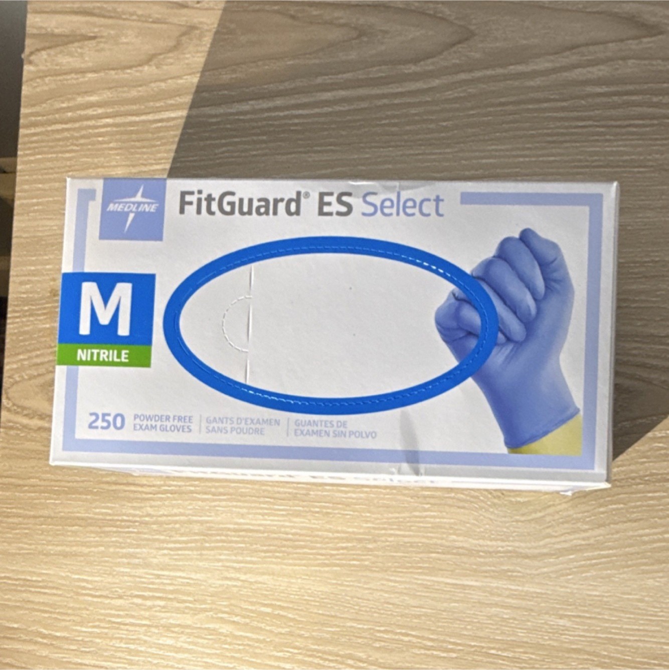 Medline FitGuard ES Select Nitrile Powder-Free Gloves Medium 250 Count