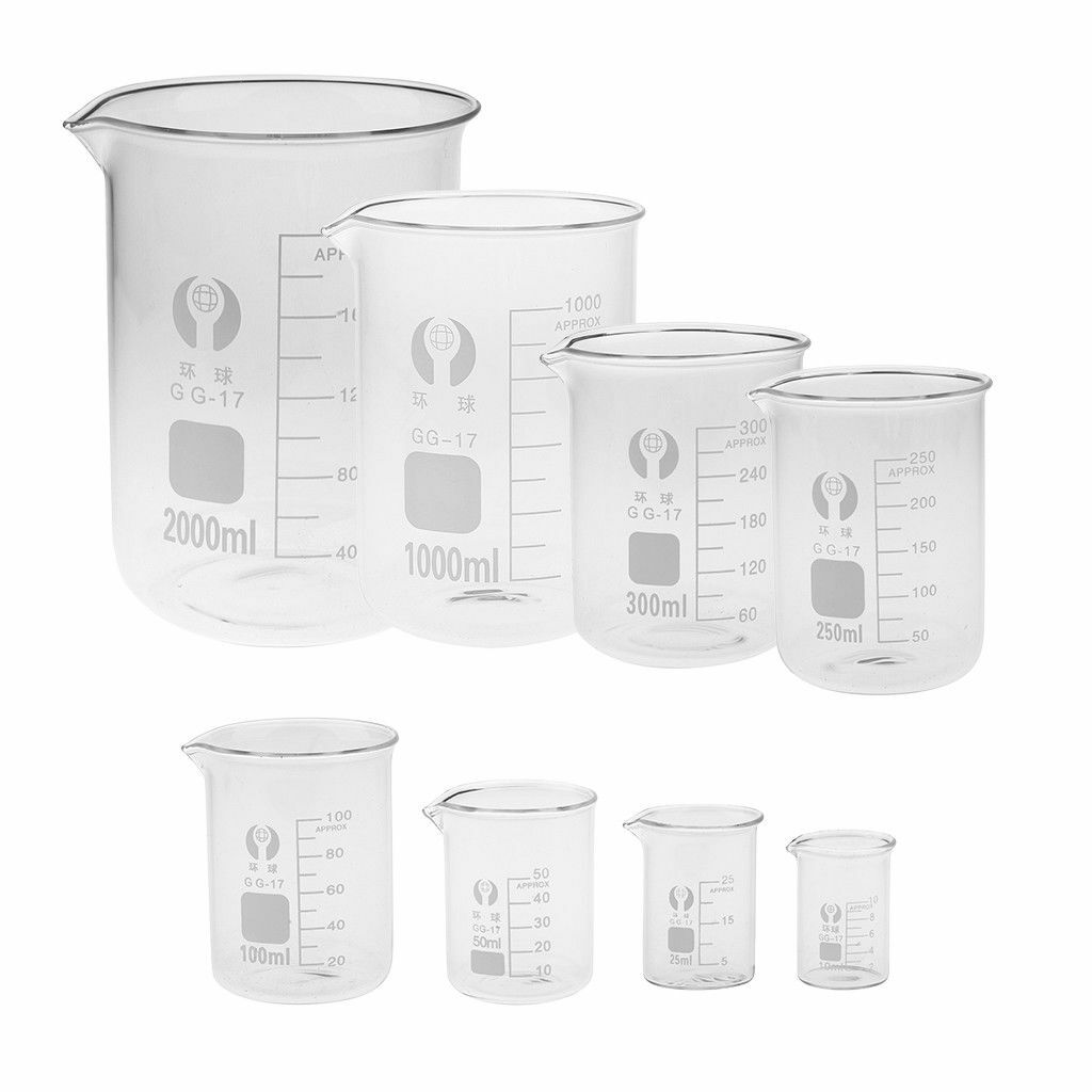 1pcs/set 5-3000ml Glass Beaker Laboratory Measuring Cup Glassware For School Stu