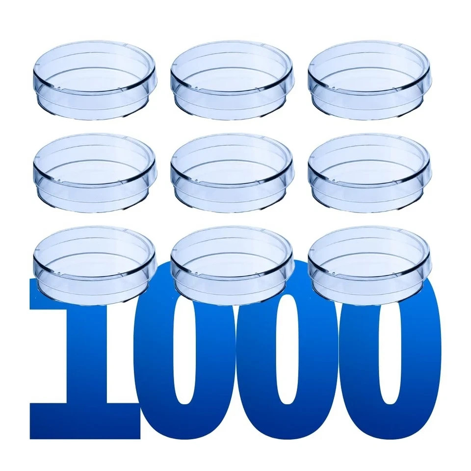 LabXcel Petri Dishes 30x15mm Sterile Polystyrene with Lid 1000x Lab & School Use