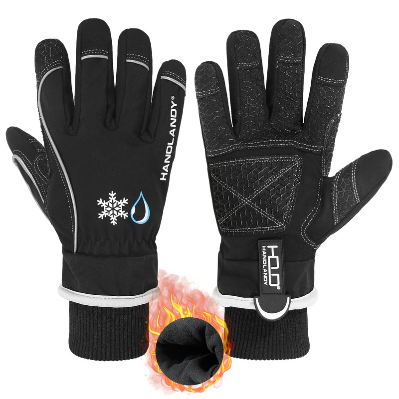 Aigevture Cold Weather Work Gloves Winter Thermal Fleece Work Gloves Insulated