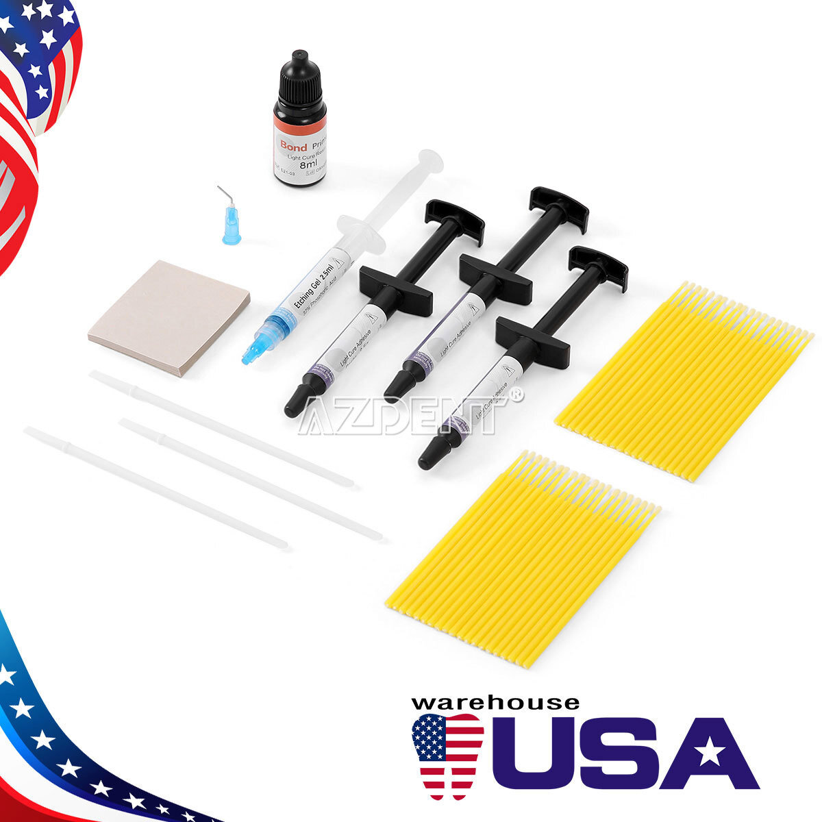 Dental Ortho Bonding Light Cure Resin Composite Kit/ LED 1S Curing Light Lamp