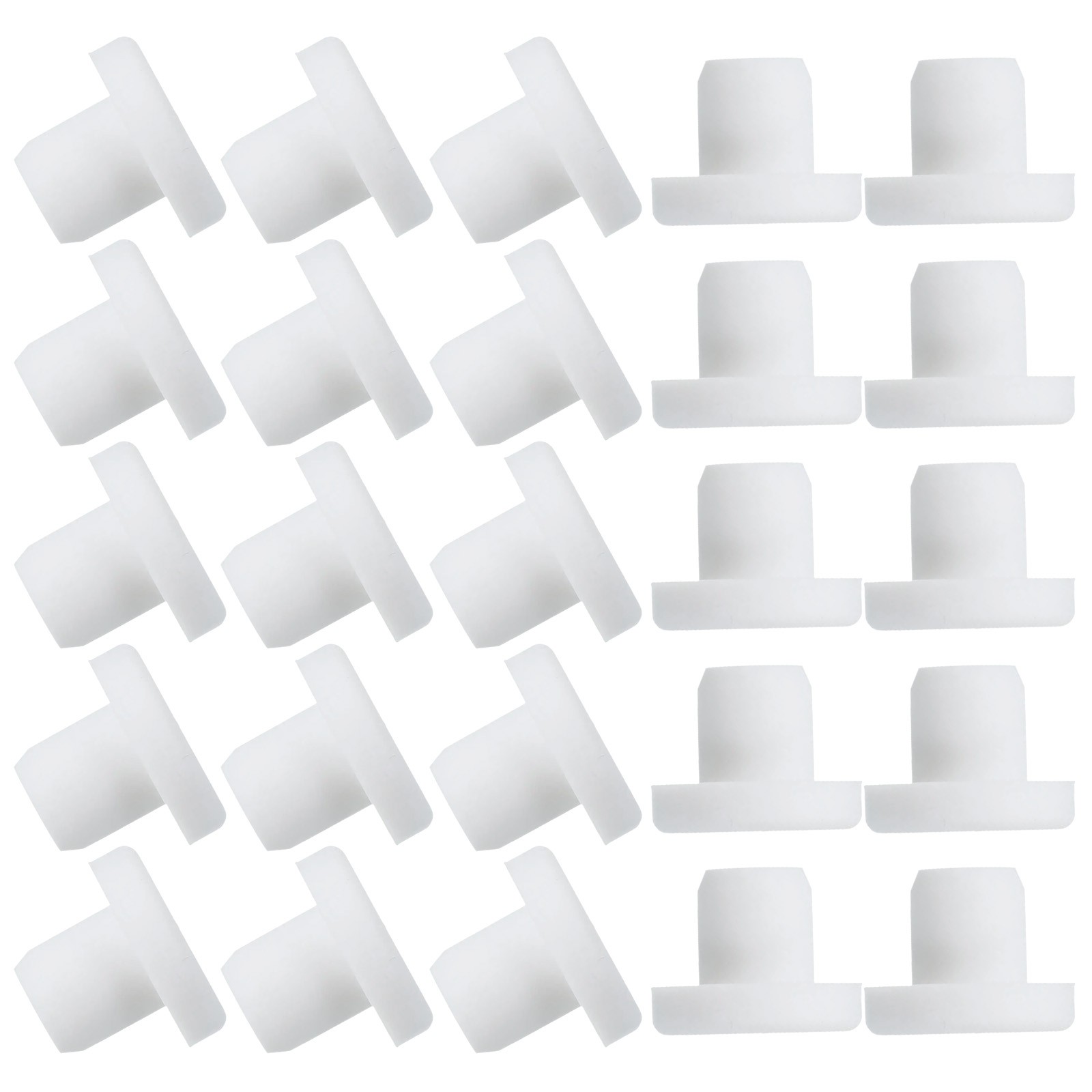 25 Pcs t Shaped Solid Silicone Stopper, Dia 10.5 Mm/0.41″ Rubber Plugs, White